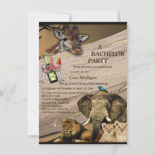 Safari Park Outdoor Bachelor Party (Vorderseite)