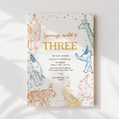 Safari Party 3rd Animals Birthday Invitation Einladung