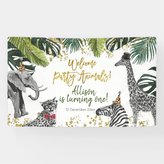 Safari Party Animal Birthday Banner (Horizontal)