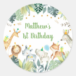 Safari Party Animal Jungle Geburtstag Runder Aufkleber