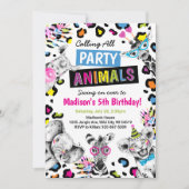 Safari Party Animals Birthday Leopard Print Einladung (Vorderseite)