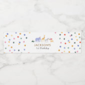 Safari Party Animals Geburtstag Wasserflaschenetikett (Einzelnes Label)