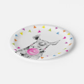 Safari Party Animals Wild Rhino Zoo Birthday Pappteller (Schrägansicht)