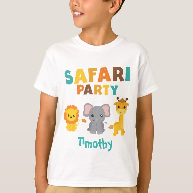 Safari Party Birthday Boy T-Shirt (Vorderseite)