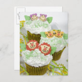 Safari Party Cupcakes Postkarte (Vorne/Hinten)