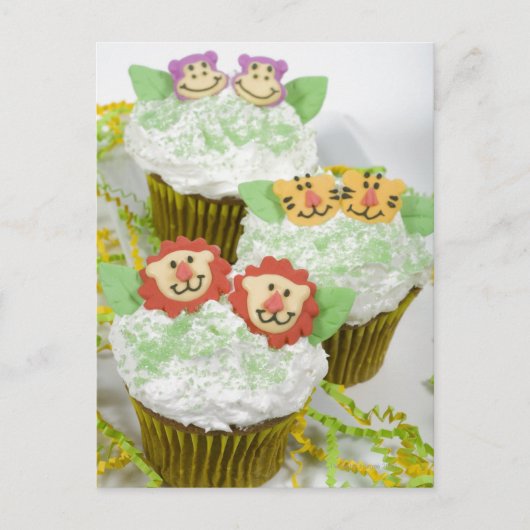Safari Party Cupcakes Postkarte (Vorderseite)
