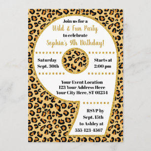 Safari-Party der Cheetah-9. Einladung