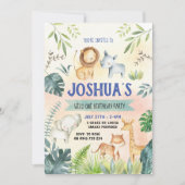 Safari-Party Einladung, Zoo-Geburtstag Einladung (Vorderseite)