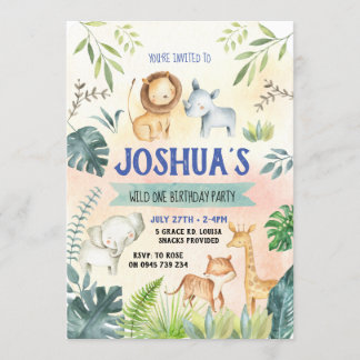 Safari-Party Einladung, Zoo-Geburtstag Einladung