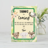 Safari Party Geburtstag Danke Karte (Stehend Vorderseite)