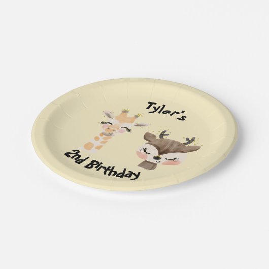 Safari Party Personalisierte Teller (Schrägansicht)