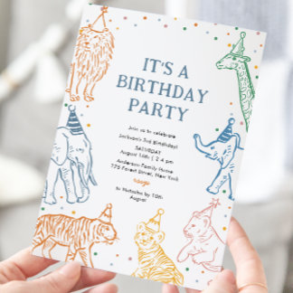 Safari Party Tiere Geburtstag Einladung