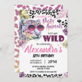 Safari Party Tiere Geburtstag Leopard Print Girl Einladung (Vorne/Hinten)