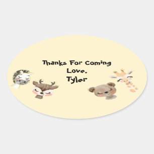 Safari Party Vielen Dank Ovaler Aufkleber