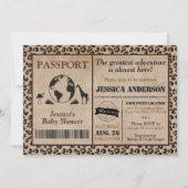Safari Passport Baby Dusche Einladung (Vorderseite)