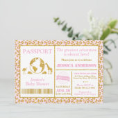 Safari Passport Baby Dusche Einladung (Stehend Vorderseite)