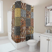 Safari-Patchwork Duschvorhang (Beispiel)
