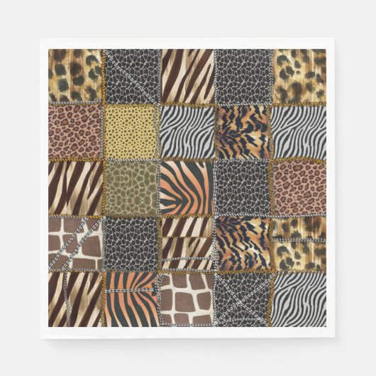 Safari Patchwork Paper Napkins Serviette (Vorderseite)