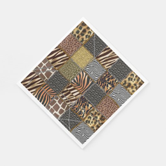 Safari Patchwork Paper Napkins Serviette (Ecke)