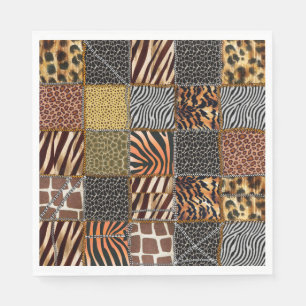 Safari-Patchwork Papierservietten