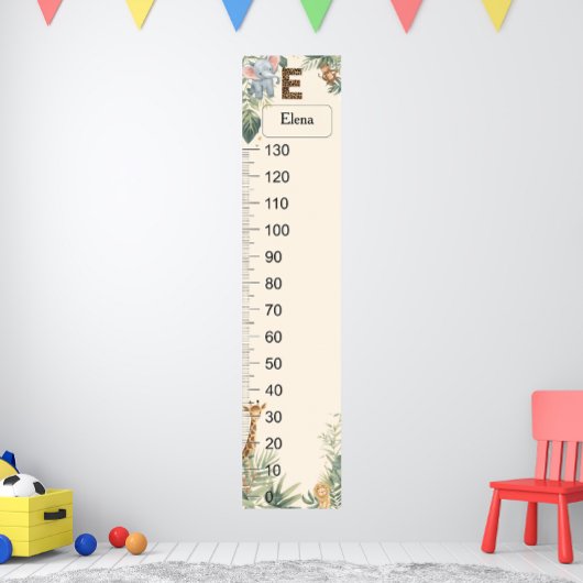 Safari Personalisierter Name Monogramm E Wachstums Poster