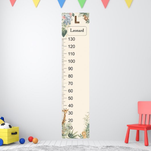 Safari Personalisierter Name Monogramm L Wachstums Poster