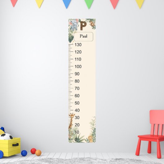 Safari Personalisierter Name Monogramm P Wachstums Poster