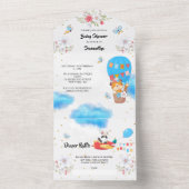 Safari-Pilot-Tiere Heißluftballon Dschungel Party All In One Einladung (Innen Boden)