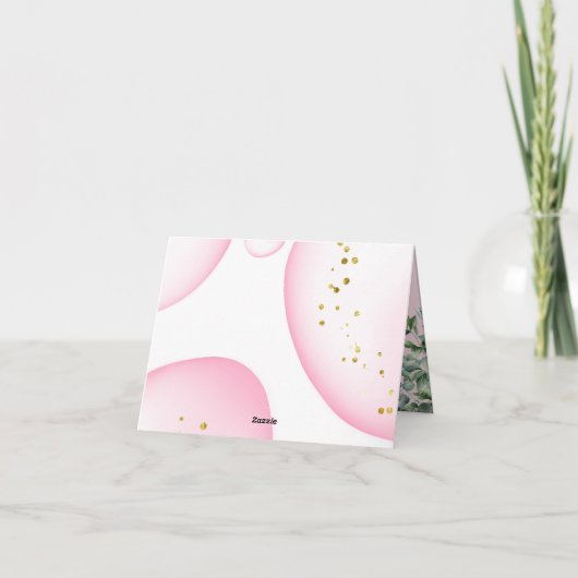 Safari Pink Elephant Eucalyptus Baby Dusche Dankeskarte (Rückseite)