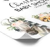 Safari Pink Floral Baby Dusche Willkommenspender Poster (Ecke)