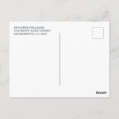 Safari Pink Floral Elephant Baby Dusche Vielen Dan Postkarte (Rückseite)