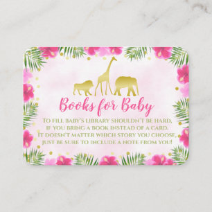 Safari Pink Gold Baby Dusche Buchen für Baby Platzkarte