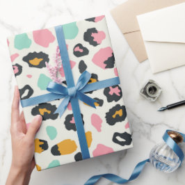 Safari Pink Pastel Leopard Spots Geschenkpapier