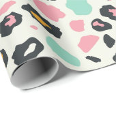 Safari Pink Pastel Leopard Spots Geschenkpapier (Rolleneckpunkt)