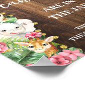 Safari Pink Rustic How many Candies Shower Game Poster (Ecke)