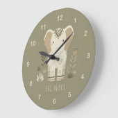 Safari Portrait Elephant ID1264 Große Wanduhr (Winkel)