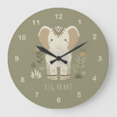 Safari Portrait Elephant ID1264 Große Wanduhr (Vorderseite)