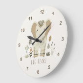 Safari Portrait Elephant Ivory ID1264 Große Wanduhr (Winkel)