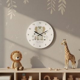 Safari Portrait Elephant Ivory ID1264 Große Wanduhr