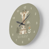 Safari Portrait Giraffe ID1264 Große Wanduhr (Winkel)