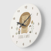 Safari Portrait Lion Ivory ID1264 Große Wanduhr (Winkel)