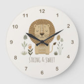 Safari Portrait Lion Ivory ID1264 Große Wanduhr (Vorderseite)