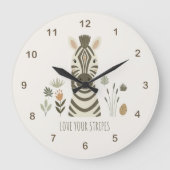 Safari Portrait Zebra Ivory ID1264 Große Wanduhr (Vorderseite)