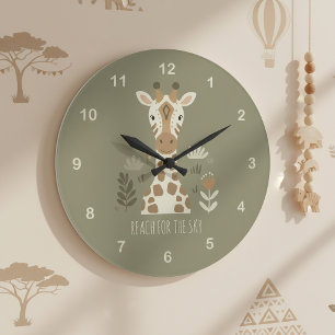 Safari-Porträt-Giraffe ID1264 Große Wanduhr