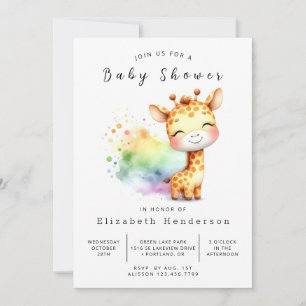Safari Printable Giraffe Baby Dusche Einladung
