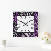 Safari Purple Quadratische Wanduhr (Zuhause)