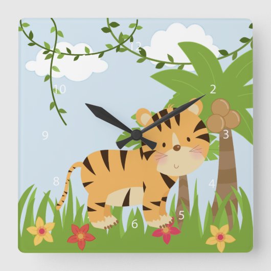 Safari Quadratische Wanduhr (Vorderseite)