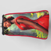 Safari Queen: Majestic African Women Red Feathers Golf Headcover (Vorderseite)