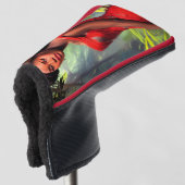 Safari Queen: Majestic African Women Red Feathers Golf Headcover (3/4 Vorderseite)