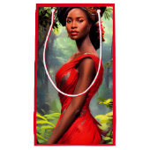 Safari Queen: Majestic African Women Red Feathers Kleine Geschenktüte (Vorderseite)